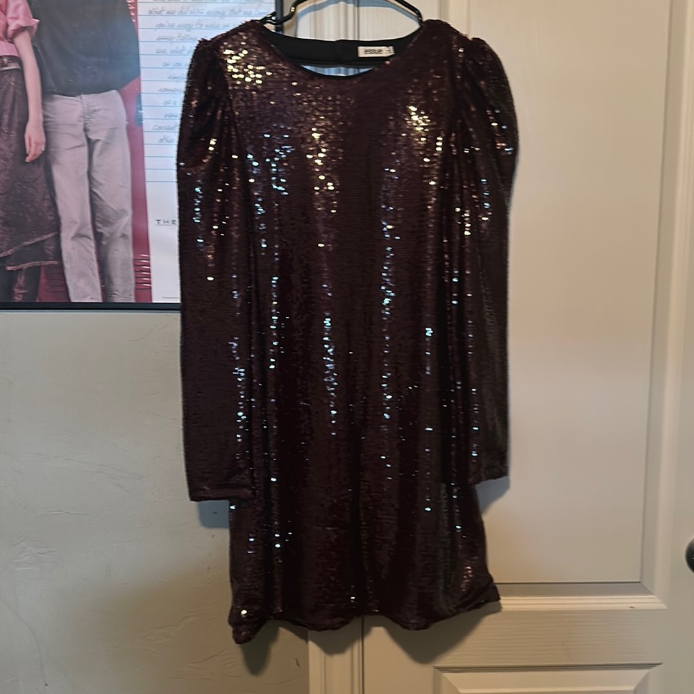 Maroon sequin cocktail dress, Medium